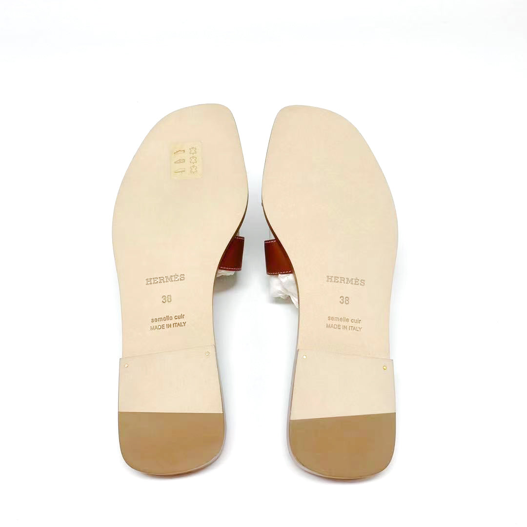 HERMES ORAN SANDAL BOX GOLD