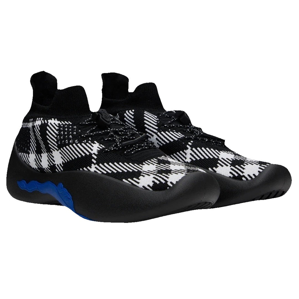 Burberry Check Knit Neptune Sneakers - Black/White