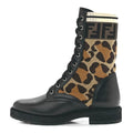 Fendi Calfskin FF Rockoko Biker Boot Black - Leopard