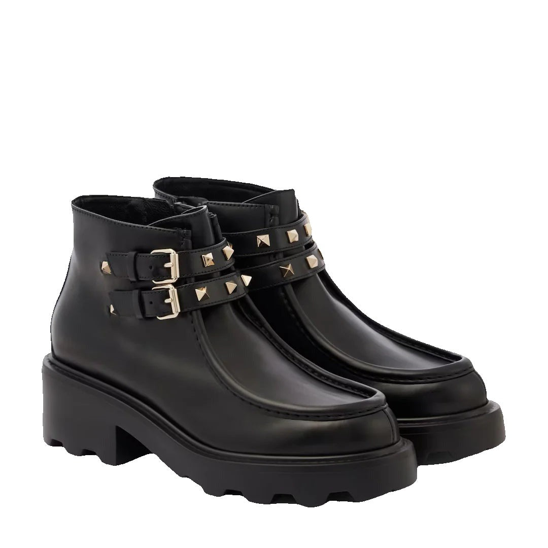 Valentino Garavani Rockstud Leather Chelsea Boots - Black
