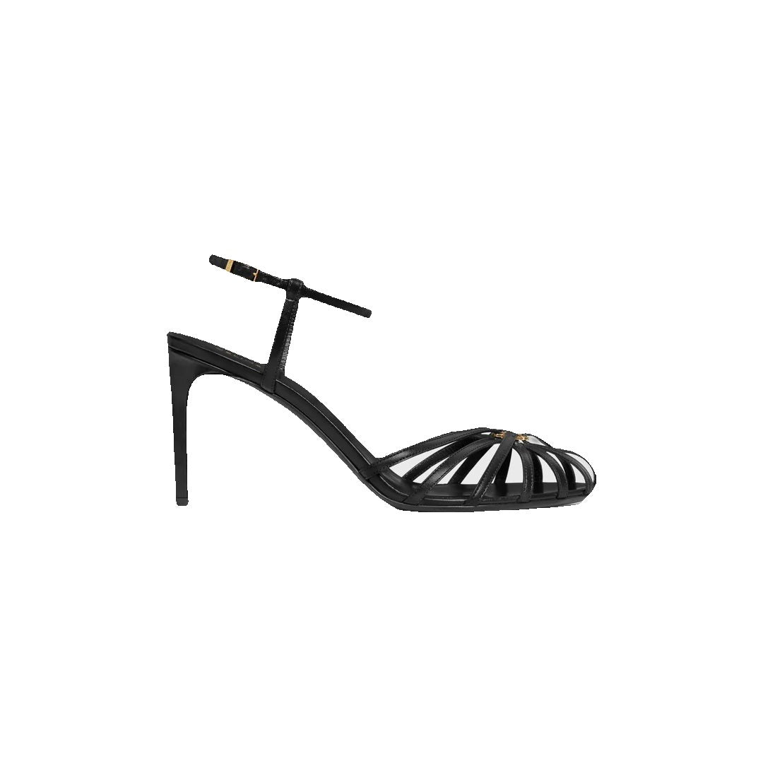 Celine Triomphe Leather Sandal - Black