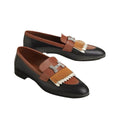 Hermès Mezzo Loafer - Black/Tan (different model - with fringe/kiltie)