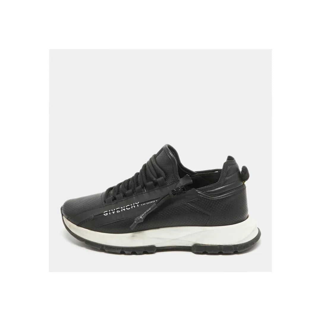 Givenchy Slim Metallic-Effect Paneled Lace-Up Sneakers - Black