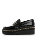 CHANEL CALFSKIN CC PLATFORM LOAFERS BLACK