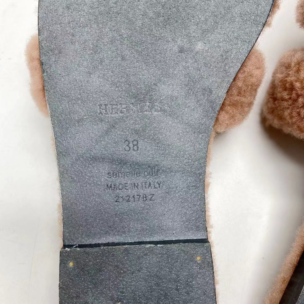 HERMES SANDALE ORAN PEAU LANINEE ROSE AUBE