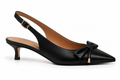 Roziera Black Gold Bow Wiley Kitten Heel