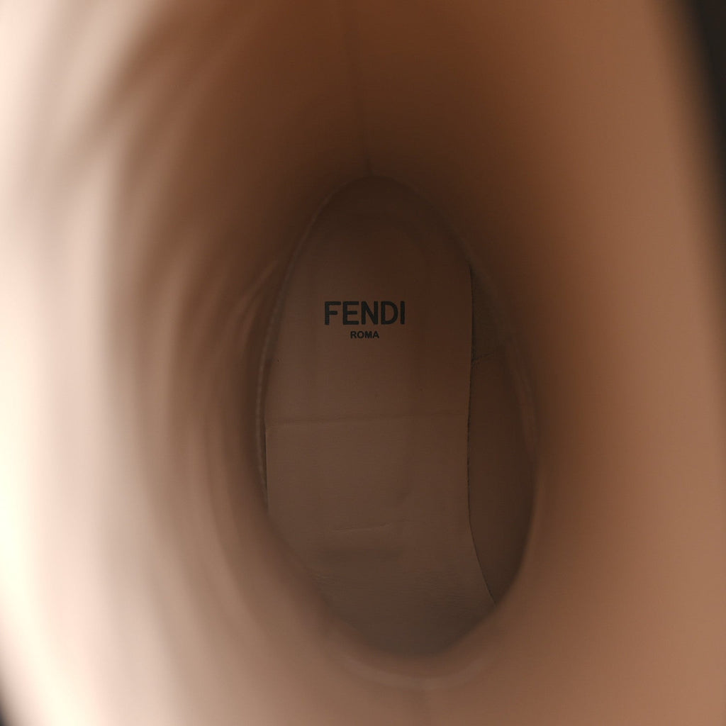 FENDI VITELLO KARLIGRAPHY EMBOSSED TALL RIDING BOOT BLACK