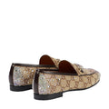 Gucci Goatskin Bee Star Embroidered Jordaan Loafers - Beige with Crystals