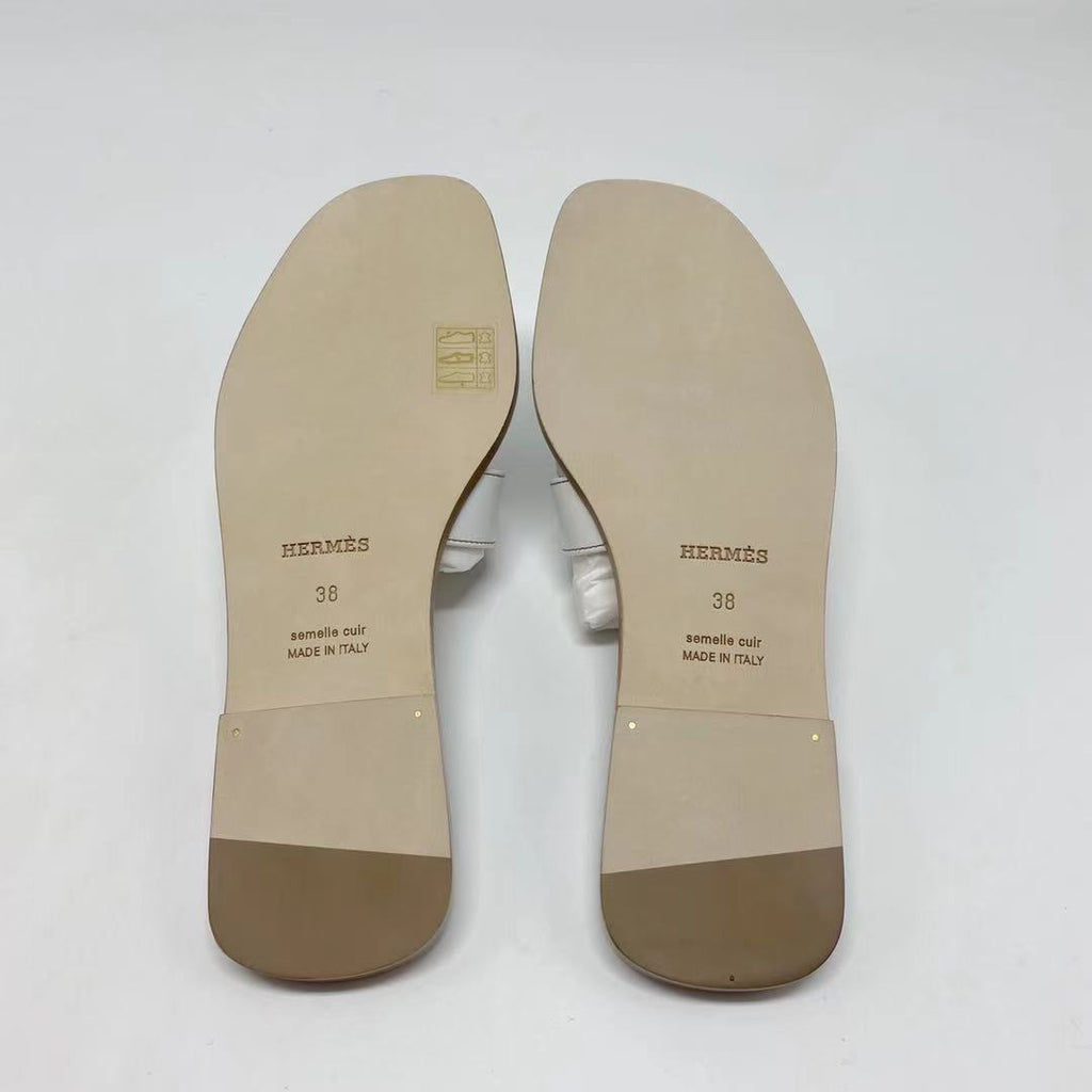 HERMES ORAN SANDAL BLANC