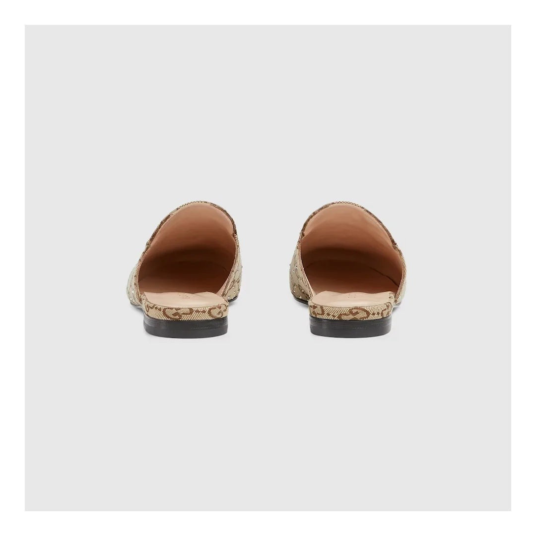 Gucci Glitter Princetown Slippers - Beige/Brown GG