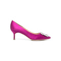 Manolo Blahnik Hangisi Crystal-Buckle Pumps - Magenta/Pink