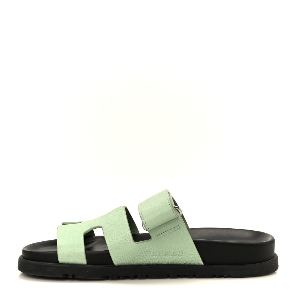 HERMES CHYPRE SANDALS EPSOM VERT JADE