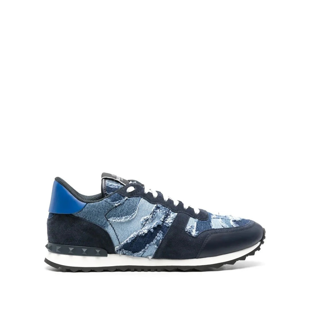Valentino Garavani Rockrunner Camouflage-Print Sneakers - Blue Denim