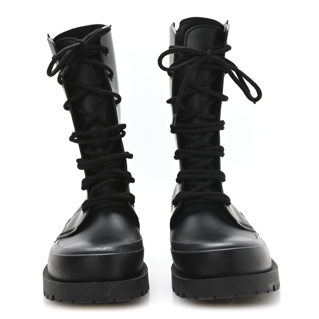 BURBERRY CHECK-PRINT RUBBER MARSH LOW BOOTS BLACK