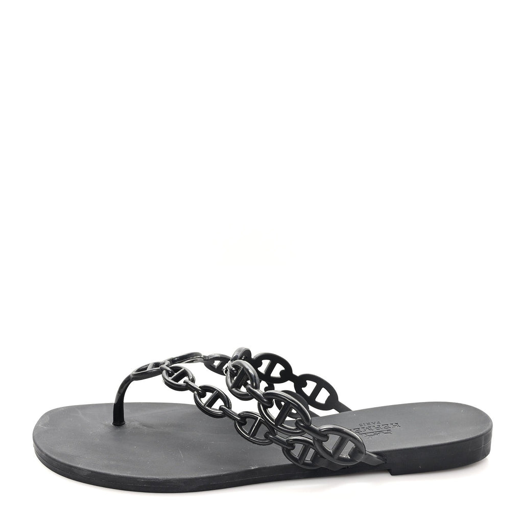 HERMES ISLAND SANDALS BLACK