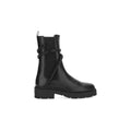 René Caovilla Juniper 45 Biker Boot - Black with black straps
