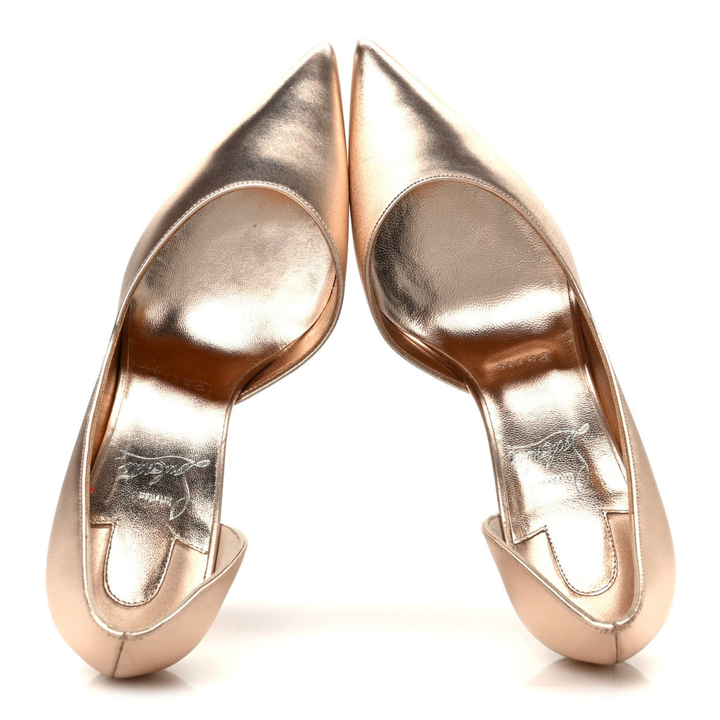 CHRISTIAN LOUBOUTIN CALFSKIN LAMINATO SATIN IRIZA D'ORSAY PUMP PINK