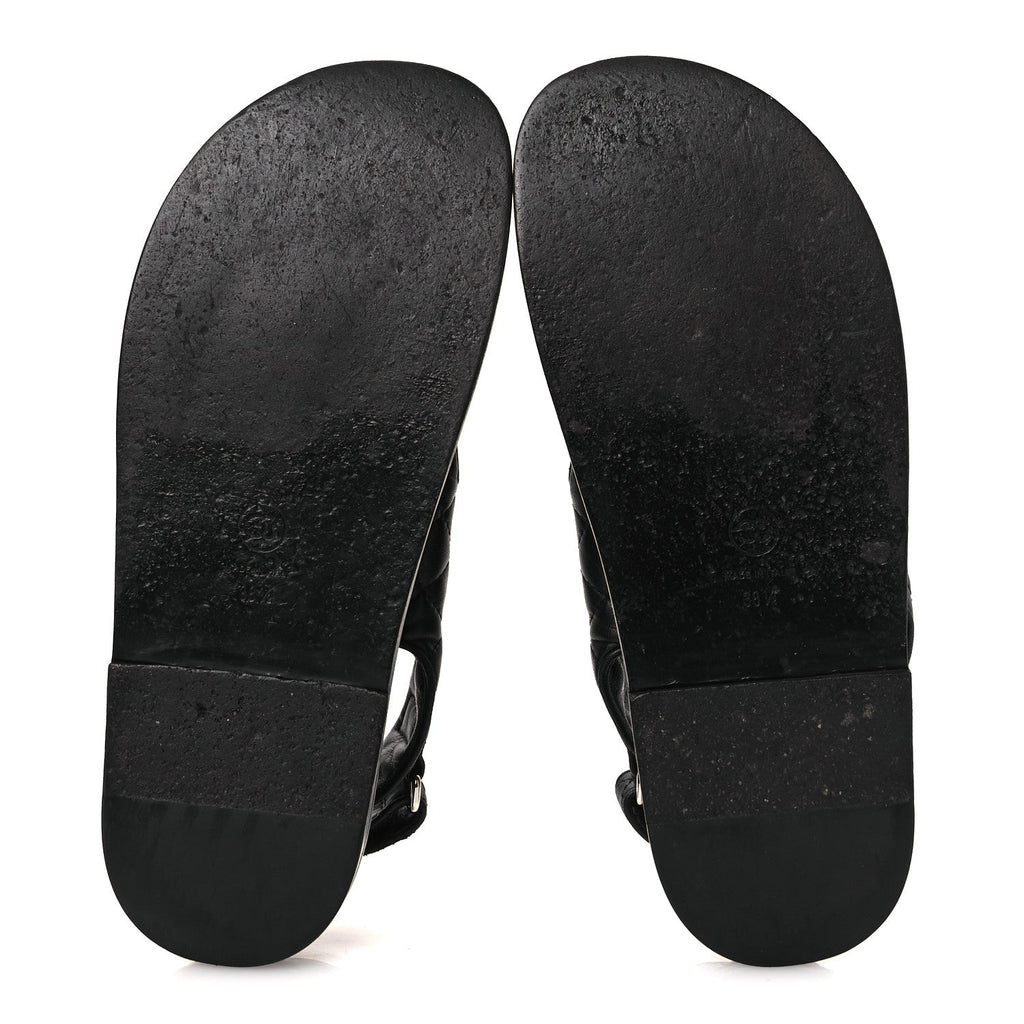 CHANEL DAD SANDALS LAMBSKIN SO BLACK
