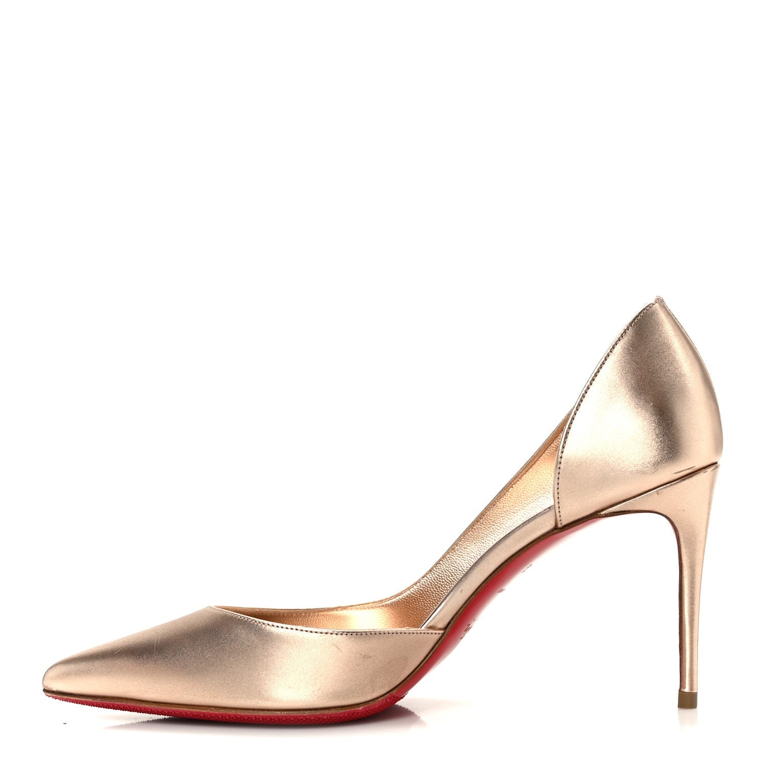 CHRISTIAN LOUBOUTIN CALFSKIN LAMINATO SATIN IRIZA D'ORSAY PUMP PINK