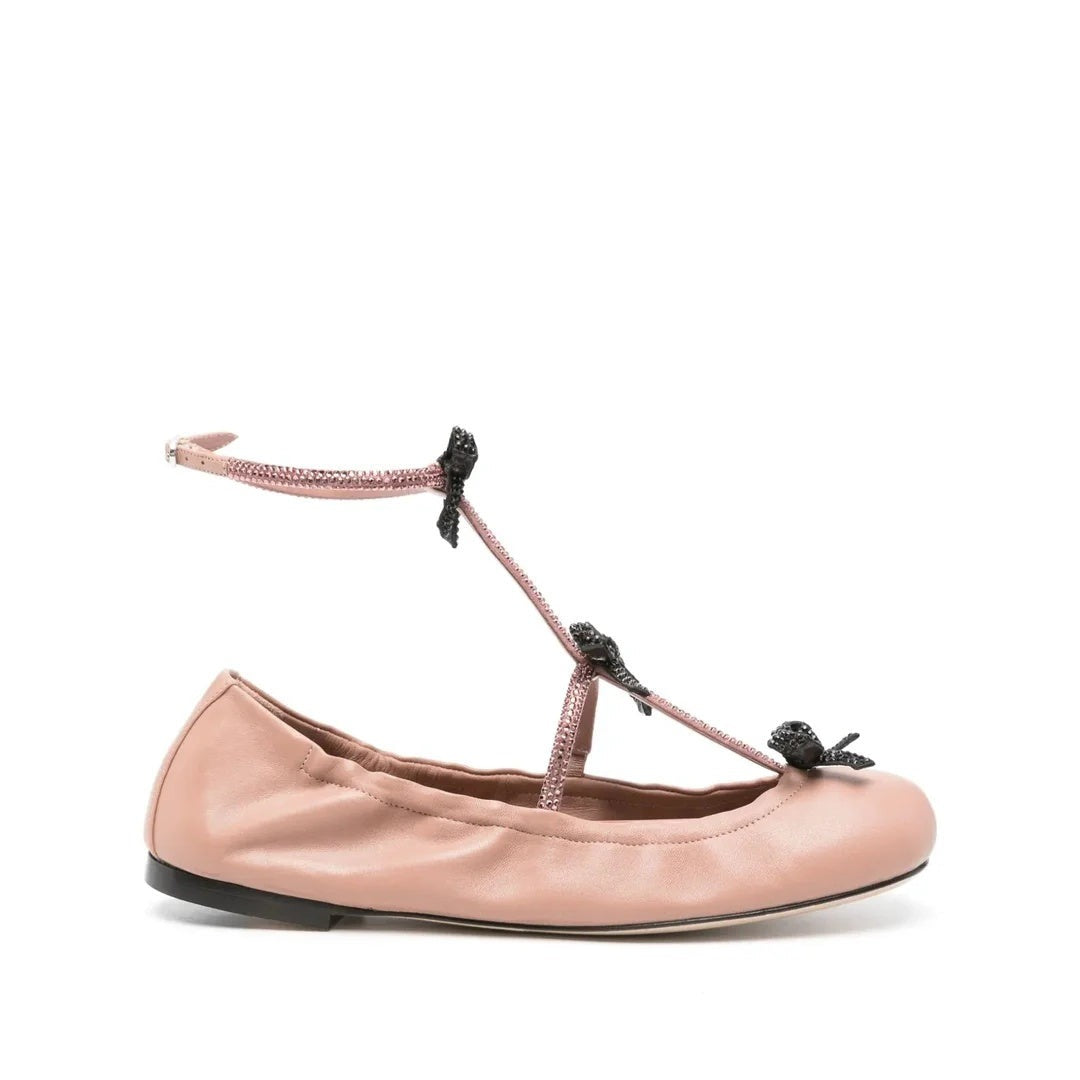 René Caovilla Caterina Blush Sandal 80 - Pink Ballet Flat