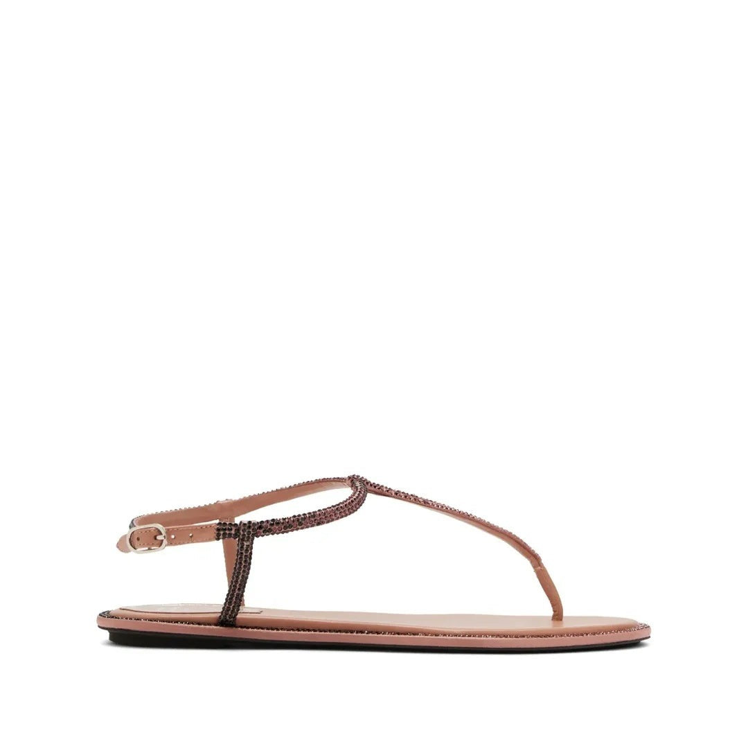 René Caovilla Sandals Satin - Nude/Brown