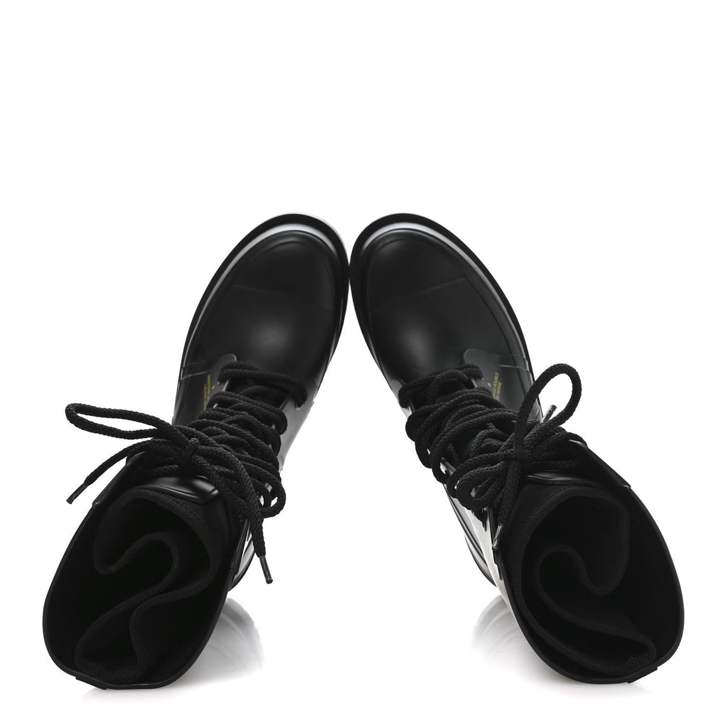 BURBERRY CHECK-PRINT RUBBER MARSH LOW BOOTS BLACK
