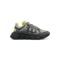 Versace Leather And Canvas Trigreca Sneakers - Grey/Yellow