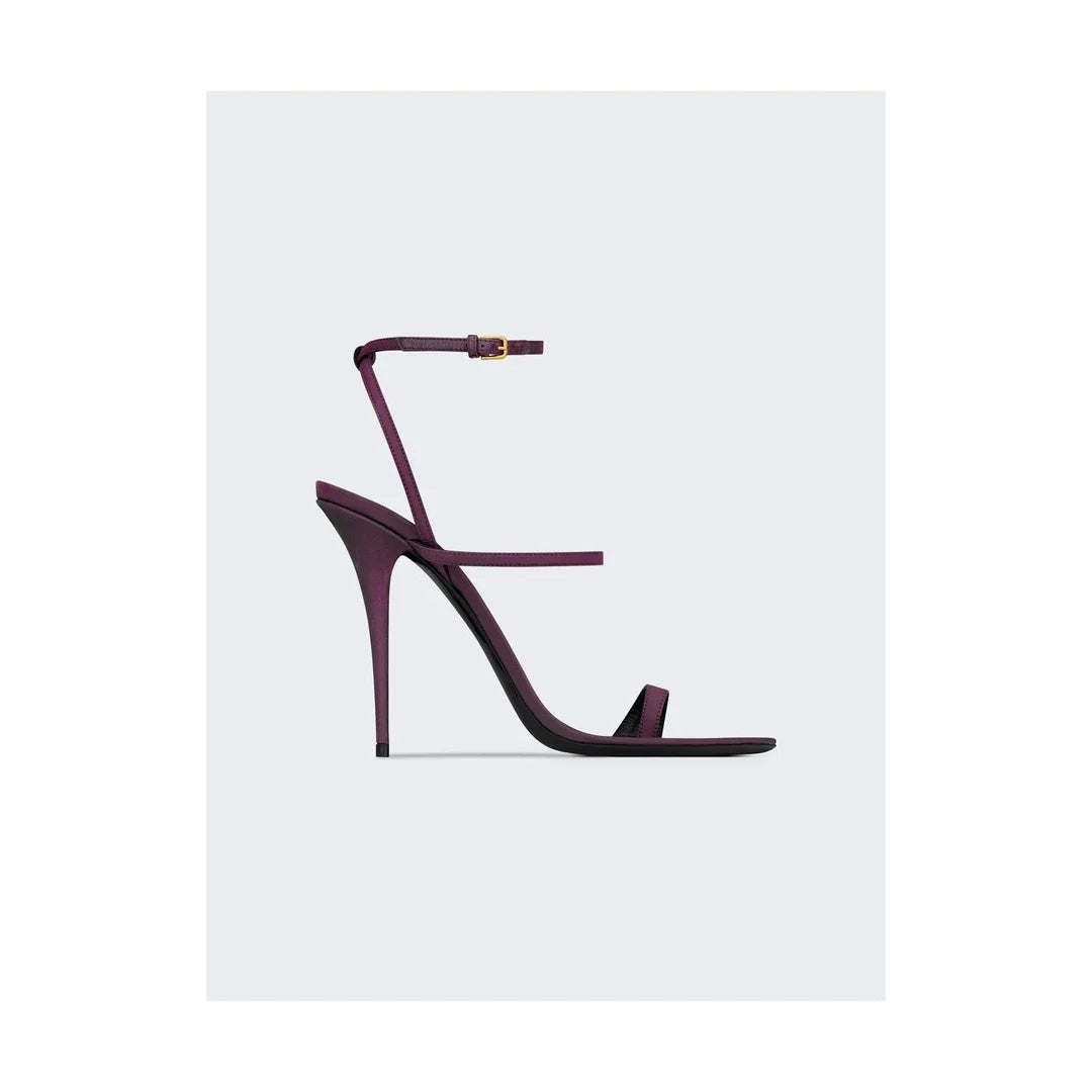 Saint Laurent Justify Pointed Sandals - Purple