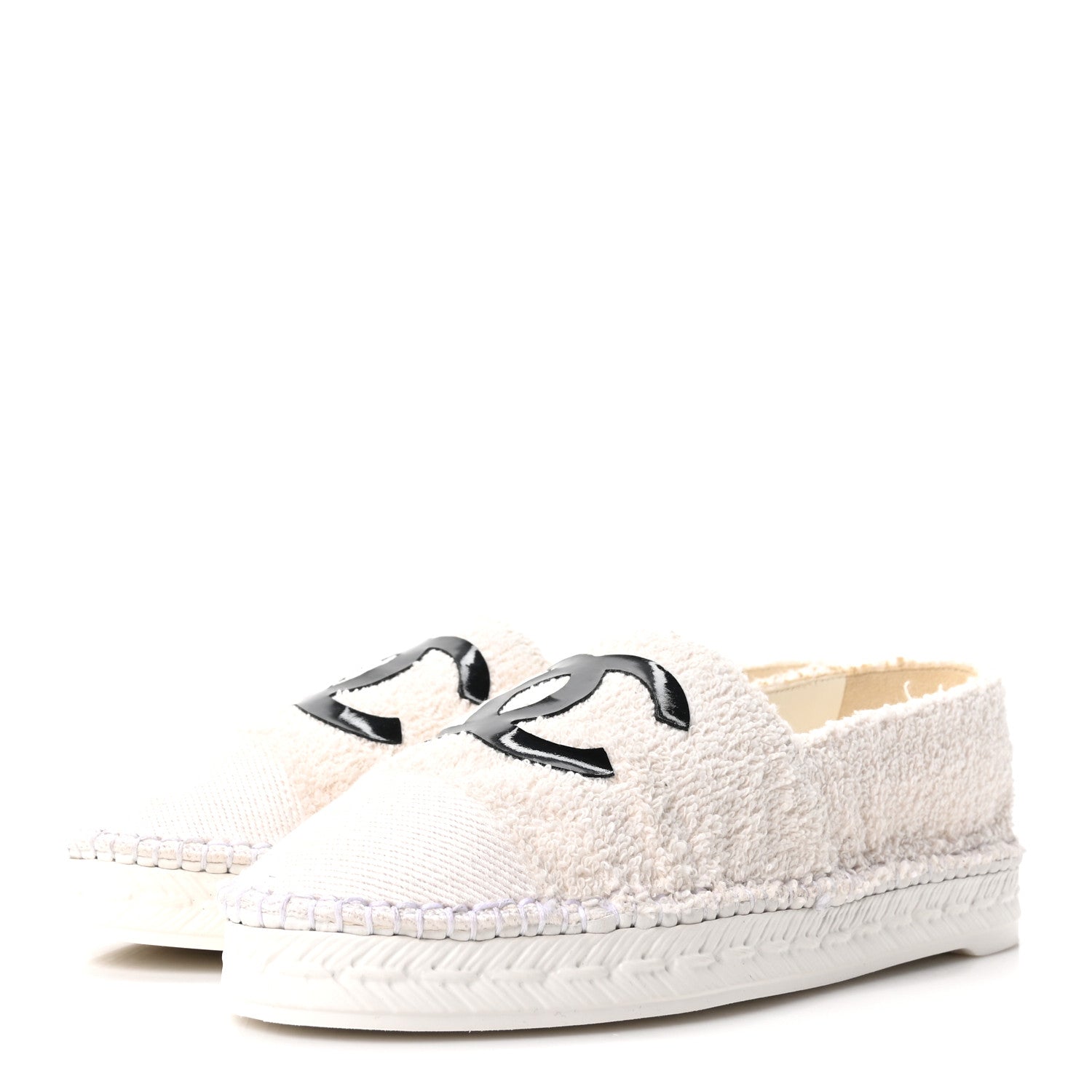 CHANEL TWEED ESPADRILLES WHITE