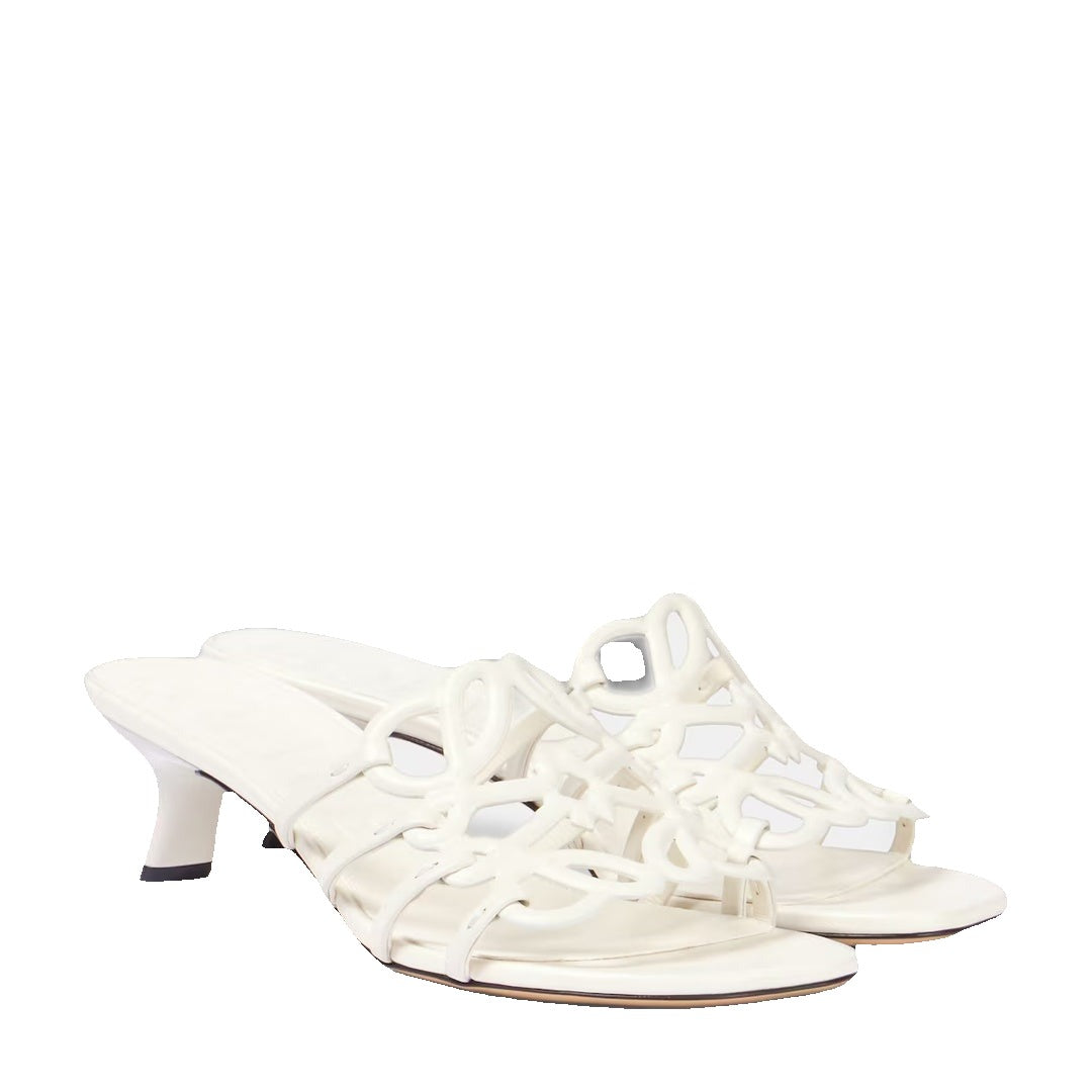 Loewe Leather Origami Mules - White