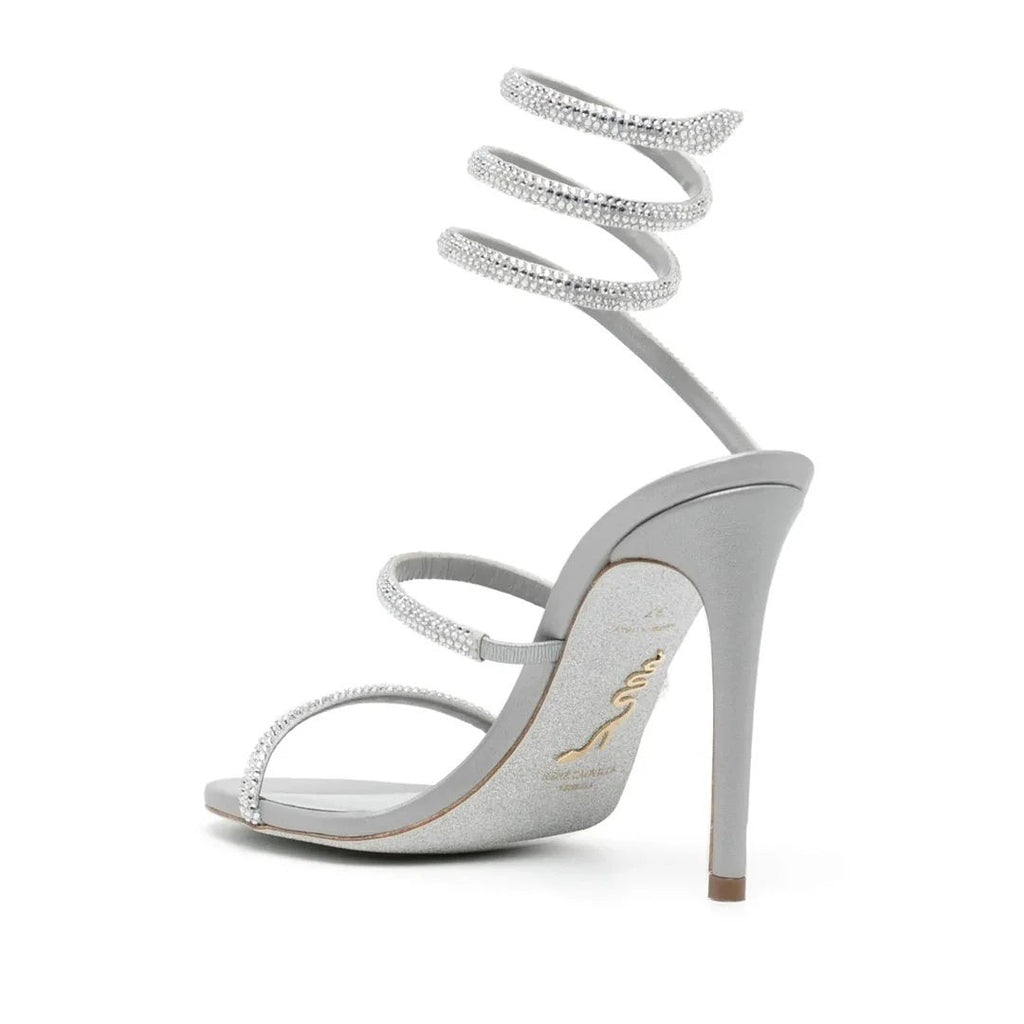 René Caovilla Cleo Rhinestone-Embellished Sandal - Silver