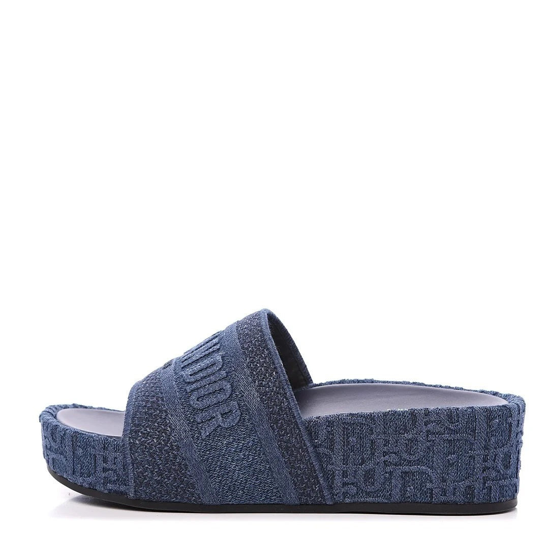 Christian Dior Oblique D-Way Platform Sandal Grey - Blue Denim
