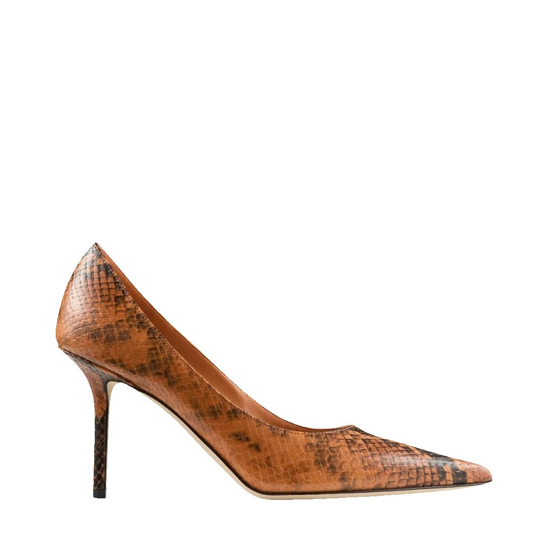 Jimmy Choo Love 85 Ballet Pink Pump - Brown Snakeskin