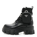 PRADA MONOLITH NYLON POUCH POCKET BOOTS BLACK