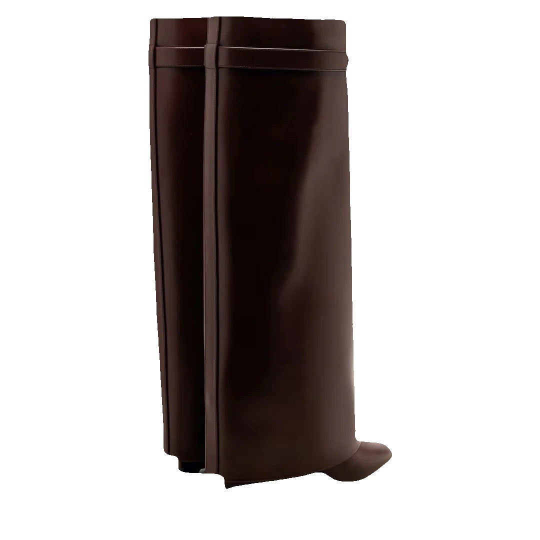 Givenchy Shark Pinch 95 Leather Knee-High Boots - Dark Brown