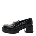 CHANEL 24A CC LOGO LOAFER/MOCCASINS SHINY CALFSKIN BLACK