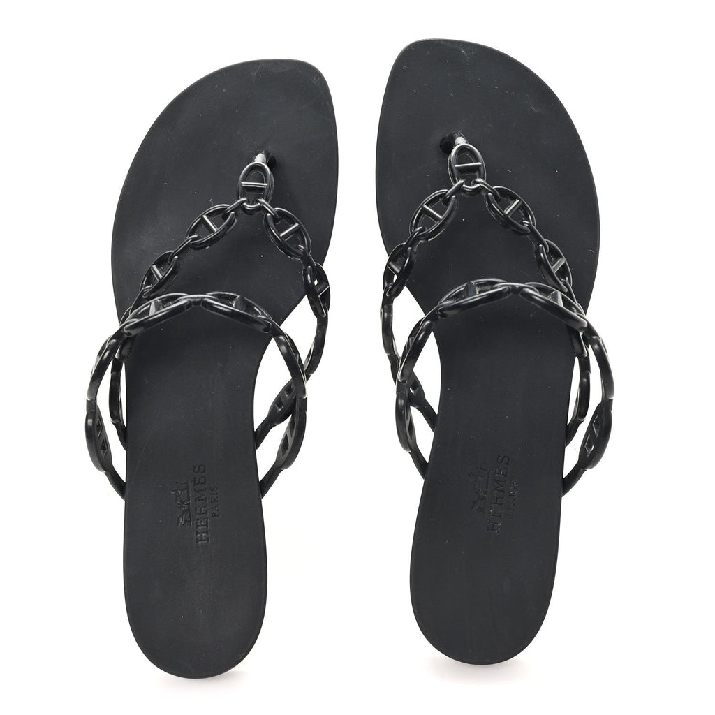 HERMES ISLAND SANDALS BLACK