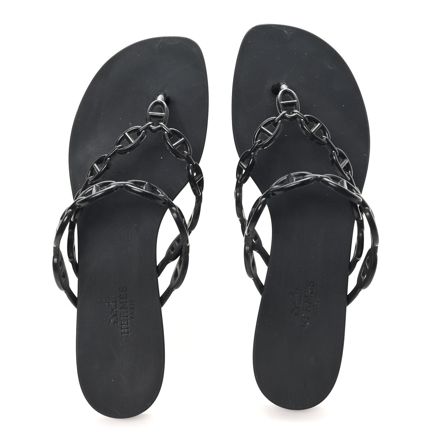 HERMES ISLAND SANDALS BLACK