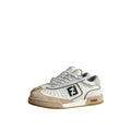 Fendi Match FF Leather Low-Top Sneakers - White/Beige