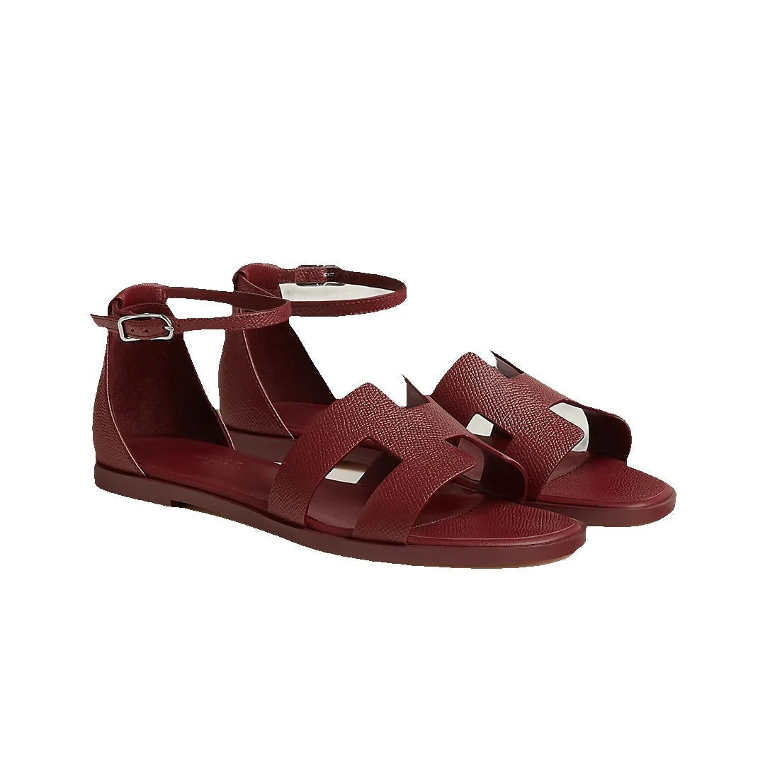 Hermès Hermes Epsom Santorini Sandal Rose Porcelaine - Burgundy