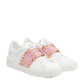 Valentino Garavani Rockstud Stud Leather Sneakers - Pink/White