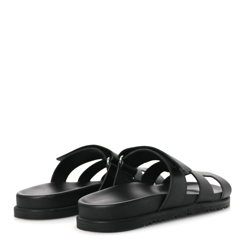 HERMES CHYPRE SANDALS CALFSKIN BLACK