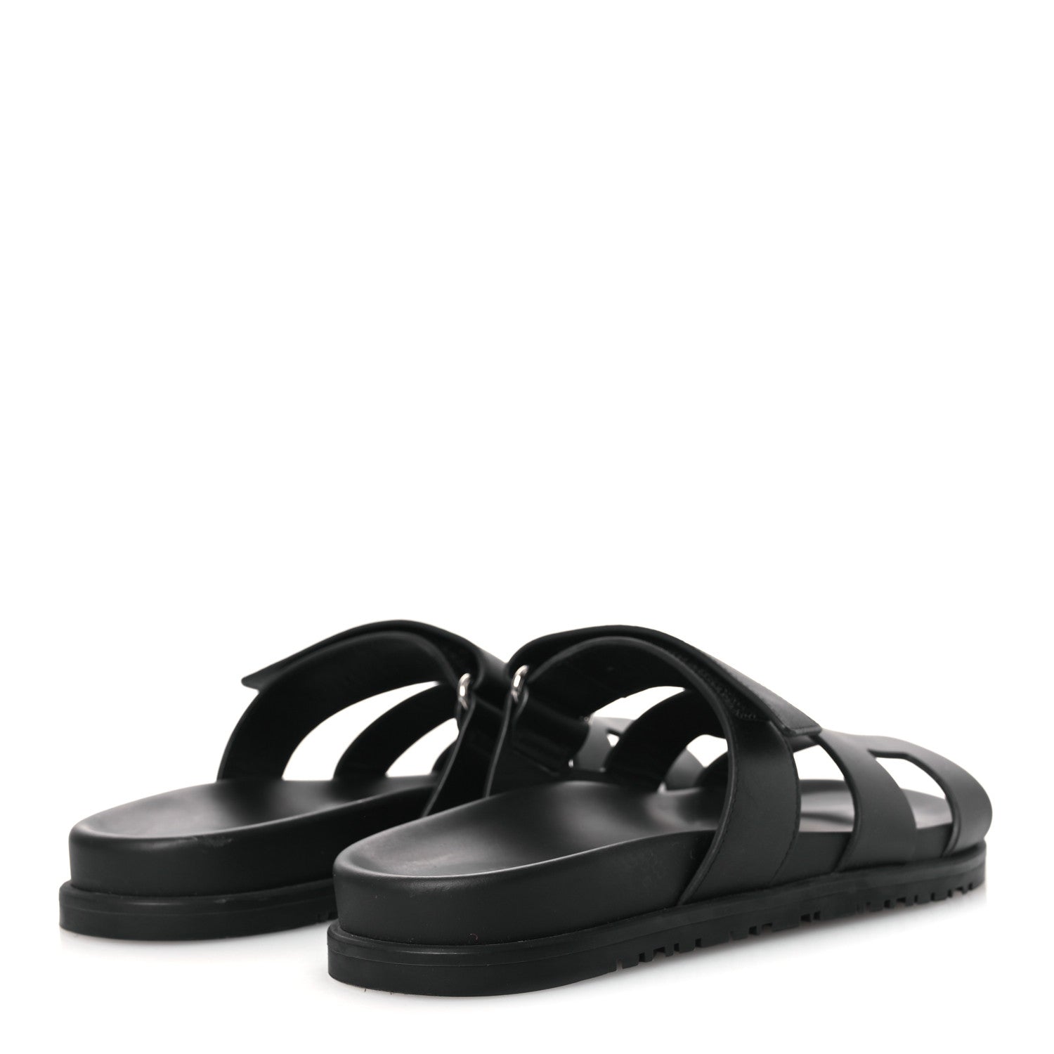 HERMES CHYPRE SANDALS CALFSKIN BLACK