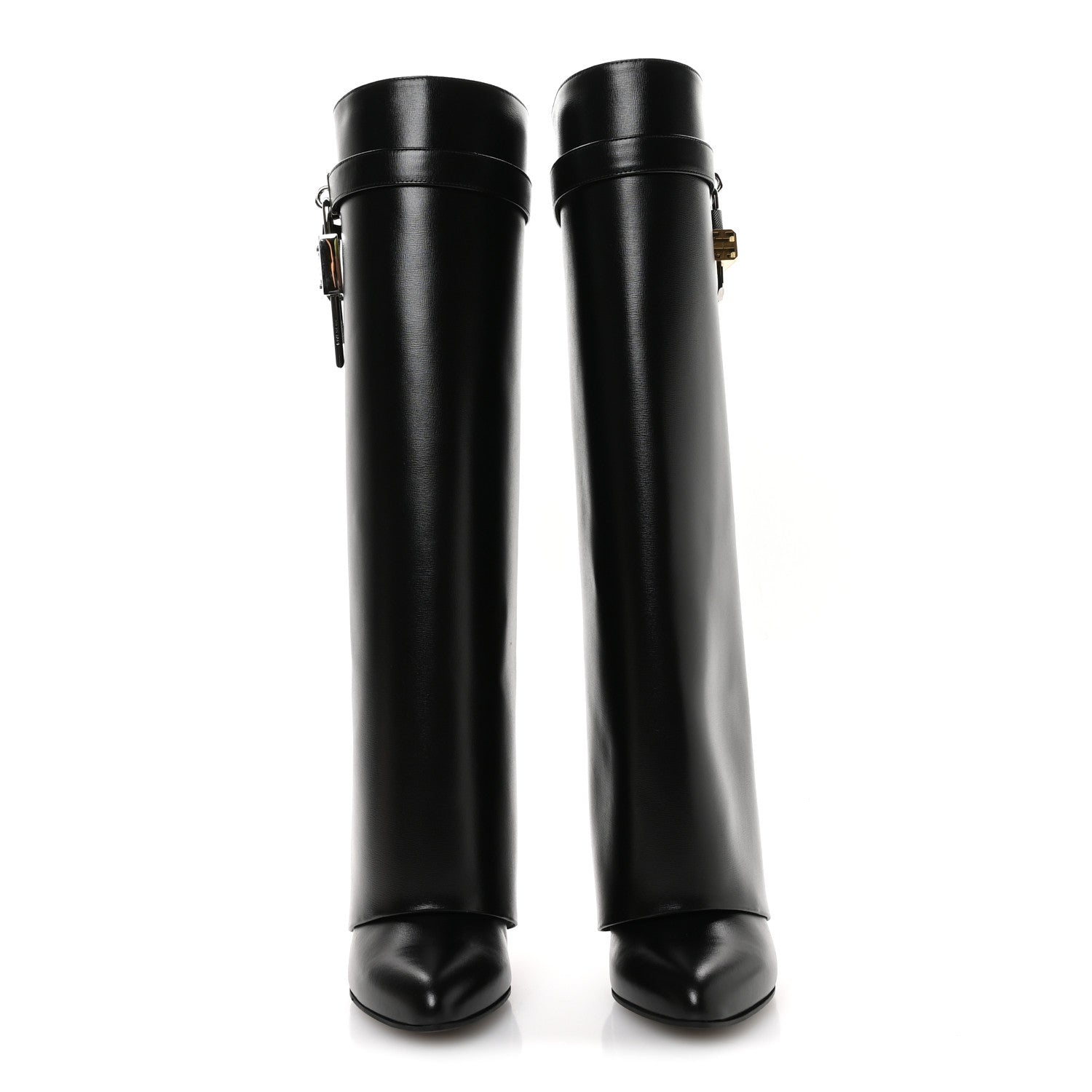 GIVENCHY BOX CALFSKIN SHARK LOCK PANT BOOT NATURAL BLACK