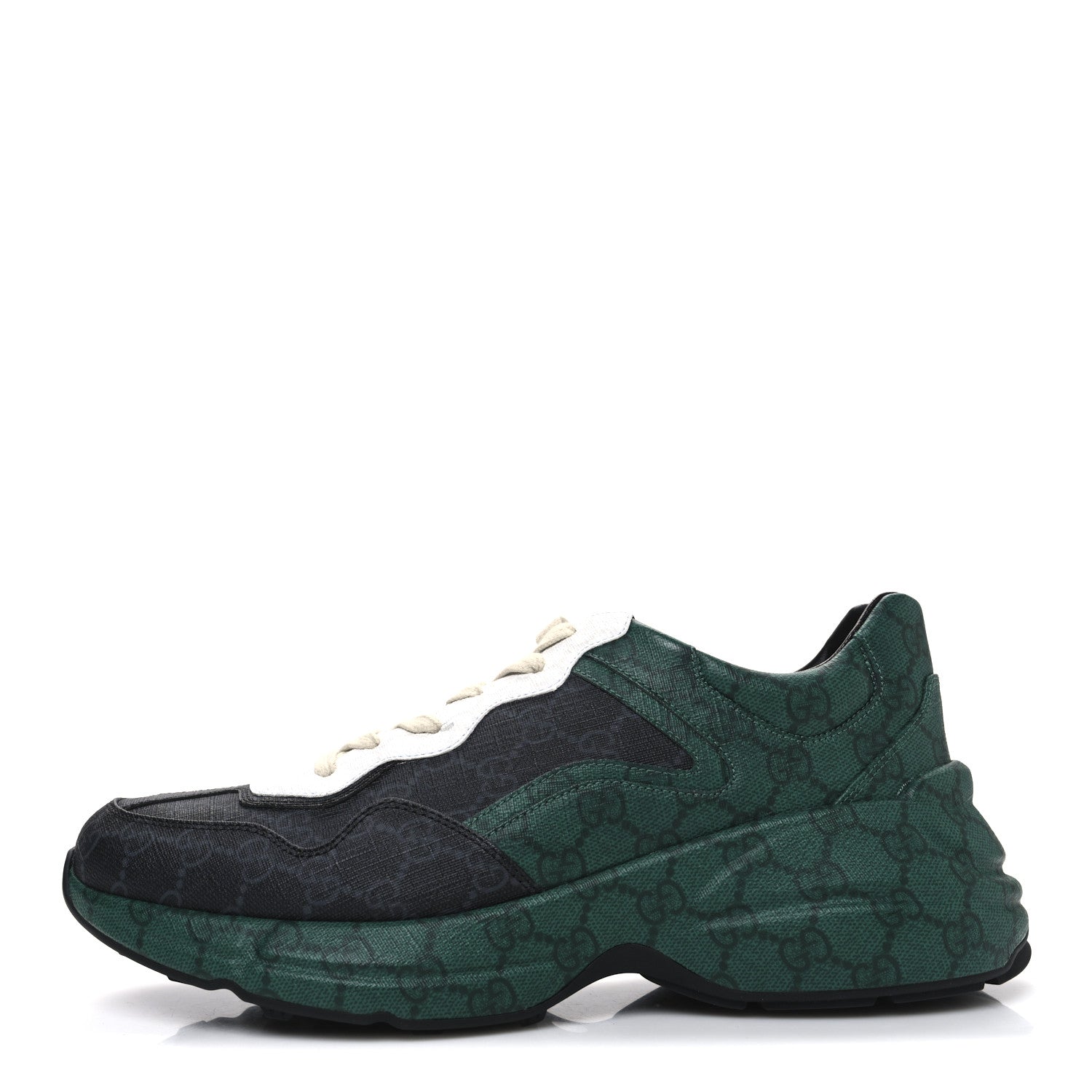 GUCCI GG SUPREME MONOGRAM RHYTON SNEAKERS BLACK & GREY