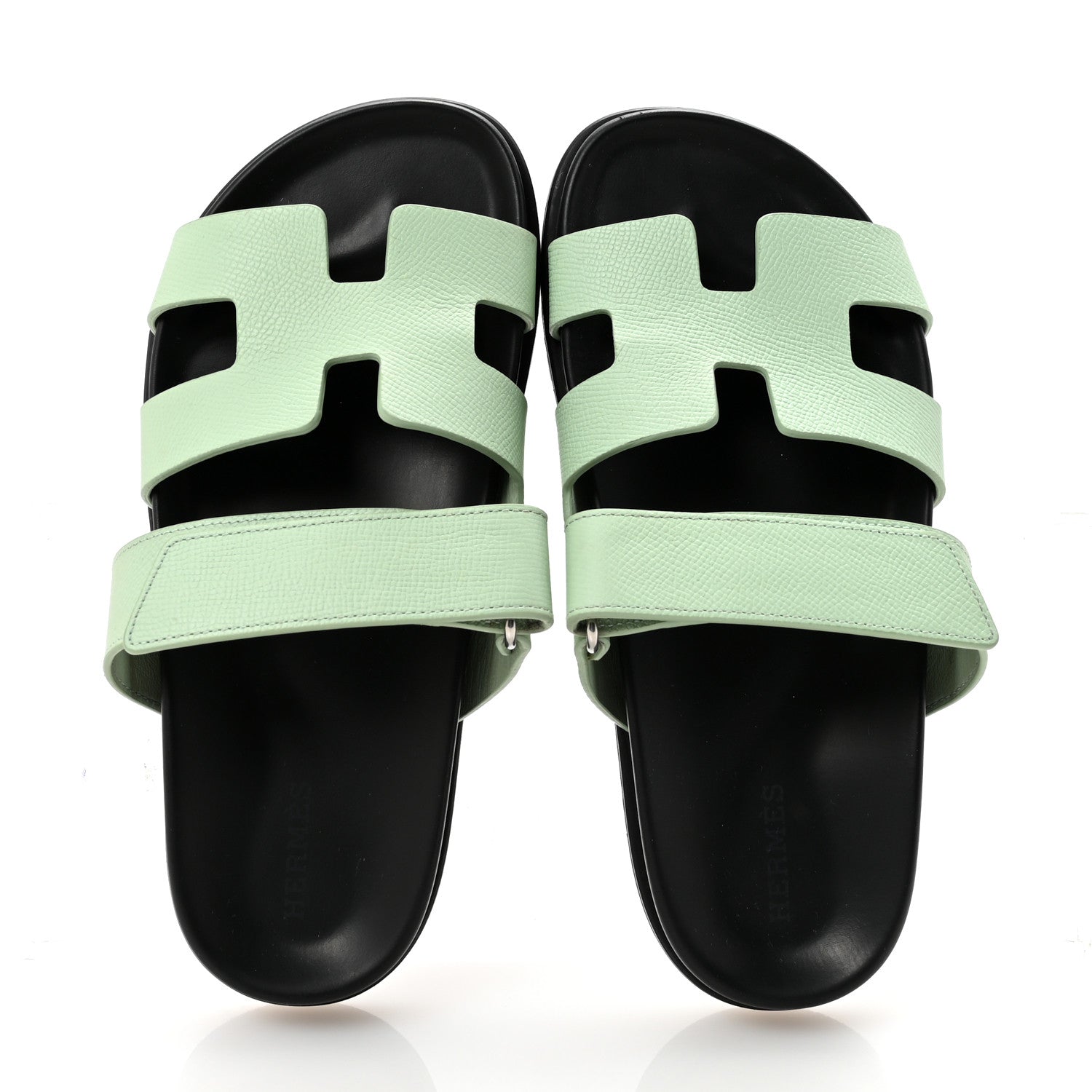 HERMES CHYPRE SANDALS EPSOM VERT JADE