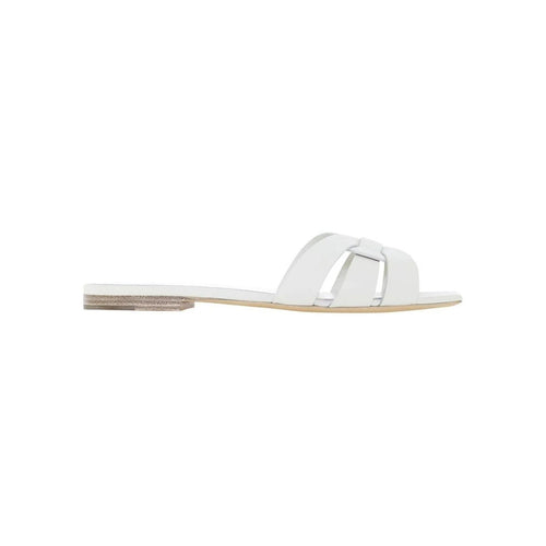 Saint Laurent Tribute Flat Sandals - White