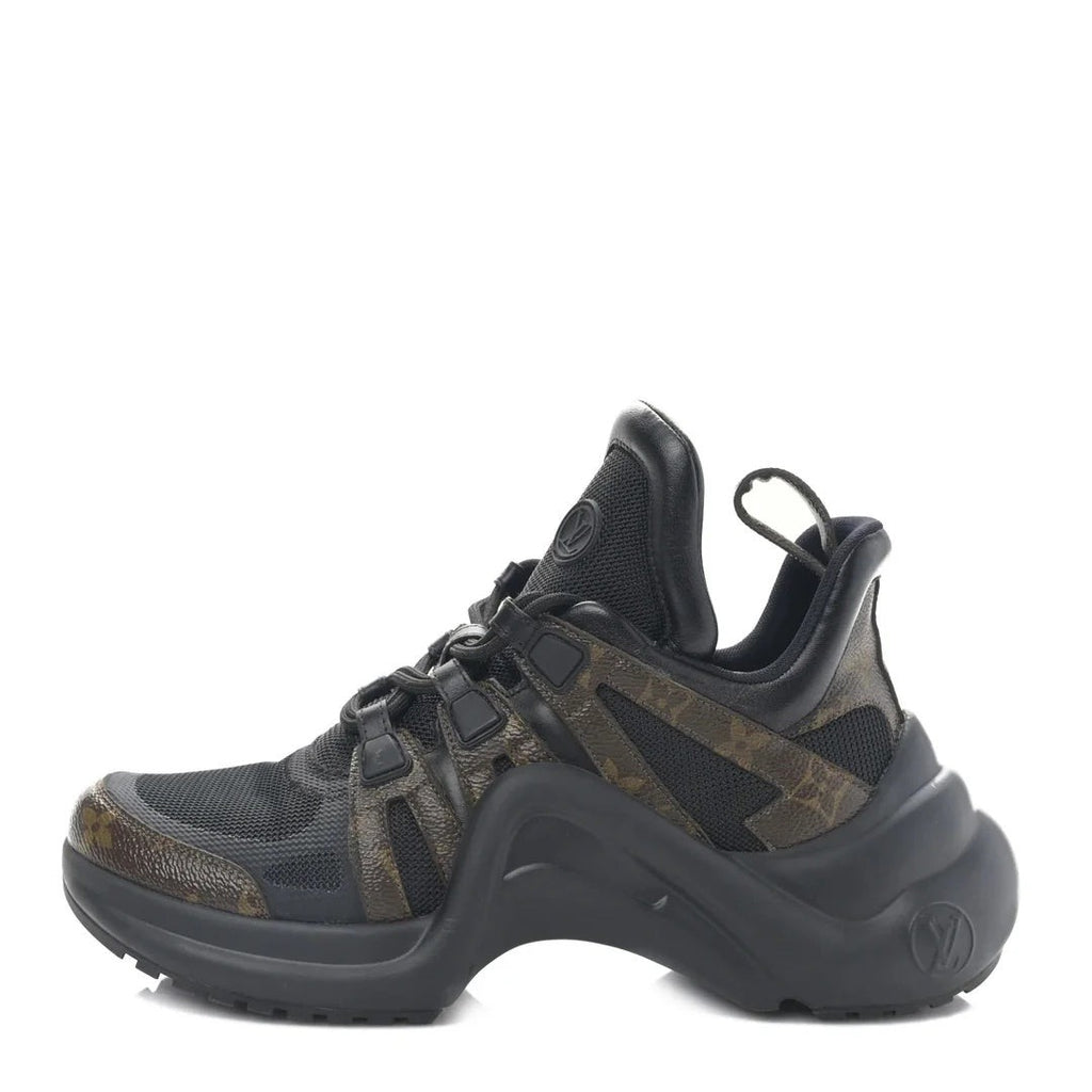 Louis Vuitton Calfskin Monogram LV Archlight Slingback Pump Black - Black/Brown Monogram