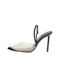 Alexander Wang Suede Tia Slingback Pump - Black/White Mesh