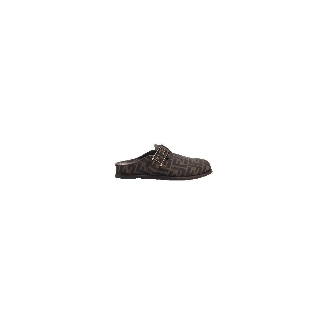Fendi Mules & Clogs Leather - Brown (FF logo)